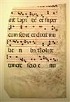 MANUSCRIPT LEAF RESURRECTION. Vellum leaf from a Latin antiphonary with illuminated initial A. Florence, 15th century